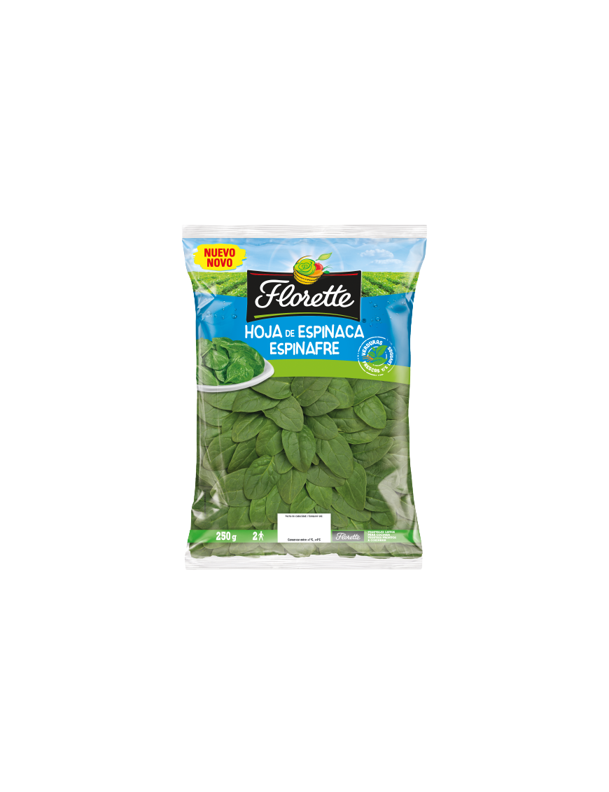 FLORETTE ESPINACAS HOJAS BOLSA 250 GR