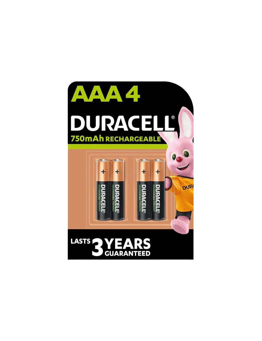 PILAS RECARGABLE DURACELL HR03 750MAH.P/4 UD