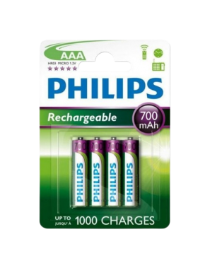 PILAS RECARGABLE PHILIPS HR03-MICRO 700MAH.P/4 UD