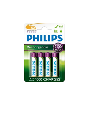 PILAS RECARGABLE PHILIPS HR06-MIGNON 2100MAH.P/4UD