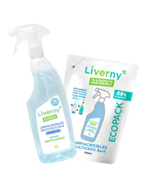 LIMPIACRISTAL  LIVERNY MULTIUSO 2EN1 ECOPACK 250ML