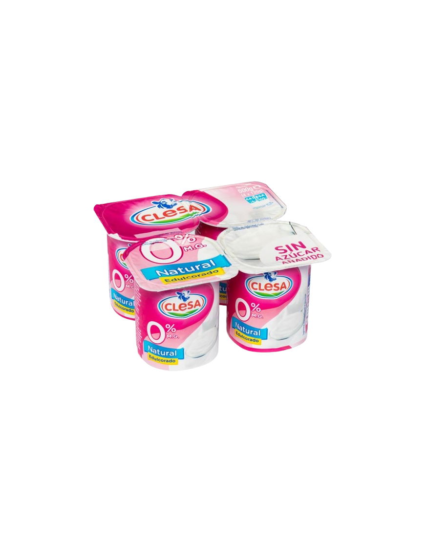 CLESA YOGUR DESNATADO SABOR NATURAL PACK-4 UD