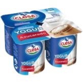 CLESA YOGUR SABOR NATURAL AZUCARADO PACK-4 UD