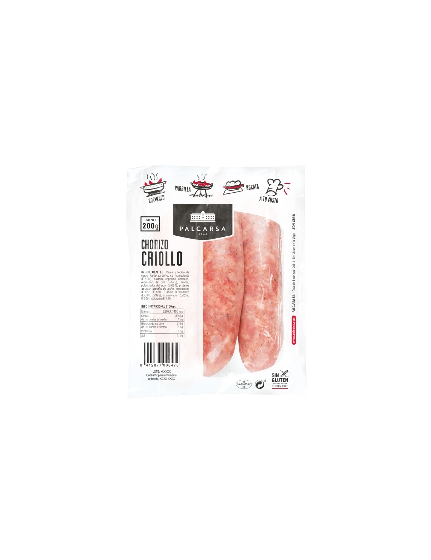 CHORIZO CRIOLLO PALCARSA BOLSA 3UD (200GR)