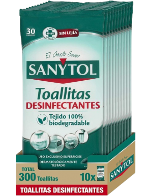 LIMPIADOR MULTIUSO SANYTOL DESINF. TOALLITAS P/30U