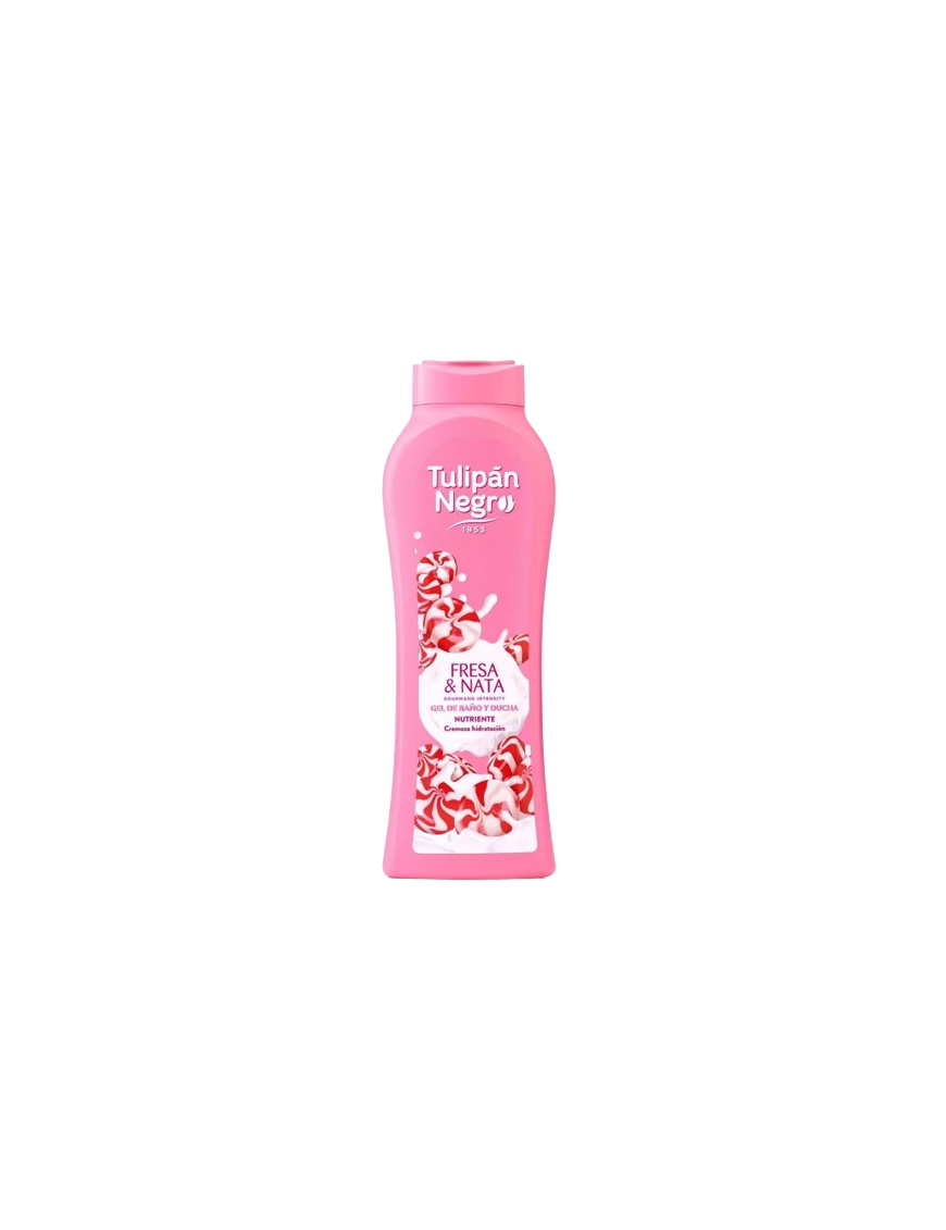 GEL BAÑO TULIPAN NEGRO FRESA Y NATA B/650 ML