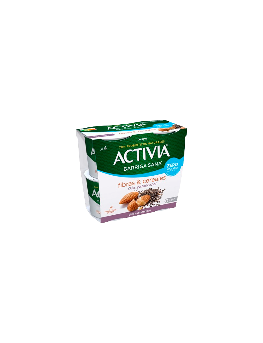 DANONE ACTIVIA 0% CHIA Y ALMENDRA P/4U