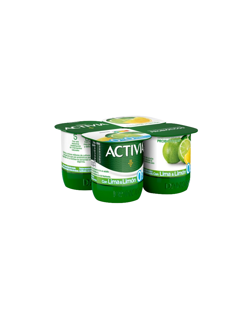 DANONE ACTIVIA 0% CON LIMA LIMON  PACK-4UD