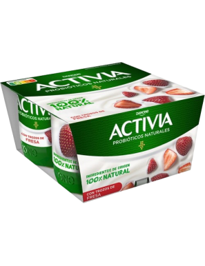 DANONE ACTIVIA CON FRESAS  PACK-4UD