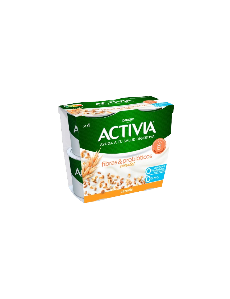 DANONE ACTIVIA FIBRA 0% C/CEREALES PACK-4UDX120GR