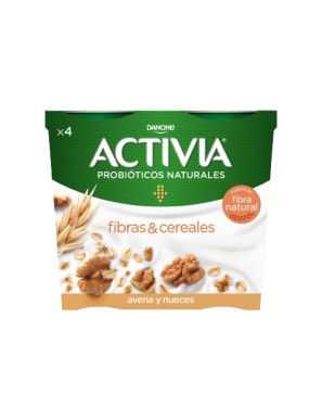 DANONE ACTIVIA FIBRA C/AVENA Y NUECES PACK4X120GR.