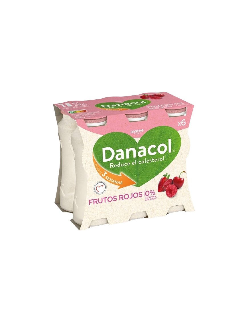 DANONE DANACOL 0% FRUTOS ROJOS P/6UD 600GR