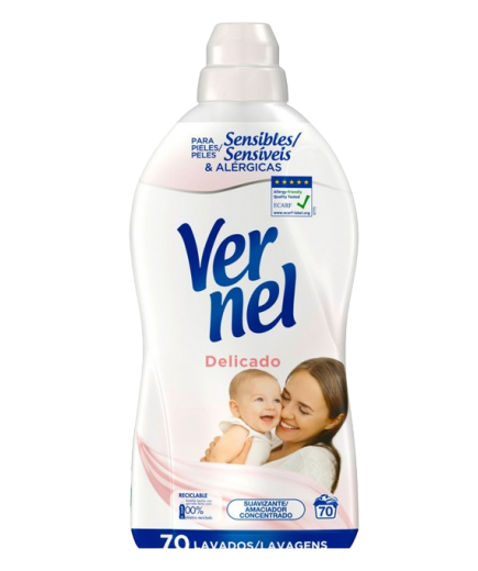 SUAVIZANTE VERNEL DELICADO 70 DOSIS G/1,260 L.