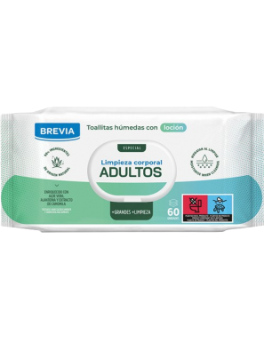 TOALLITAS HIGIENE ADULTO BREVIA P/60 UD