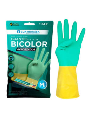 GUANTES BICOLOR REFORZADO 4 GASAS T/MED