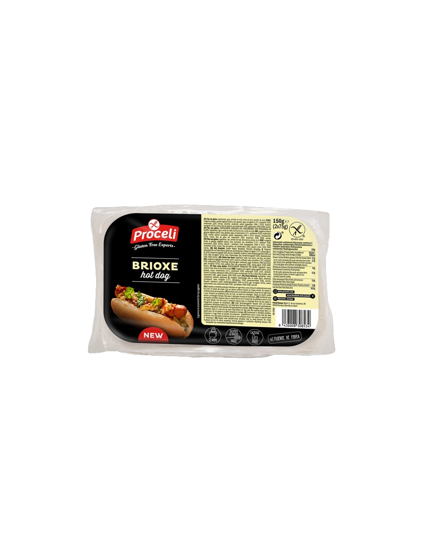 S/GLUTEN PROCELI PAN HOT DOG BRIOXE PACK 2