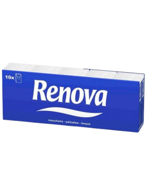 PAÑUELOS PAPEL RENOVA 1/8 BLANCO P/10 UD