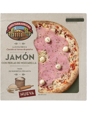 PIZZA CASATARRD/400.GR.JAMON C/PERLAS MOZZARELLA