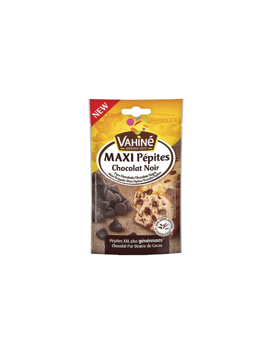 PEPITAS DE CHOCOLATE NEGRO MAXI VAHINE B/100 GR