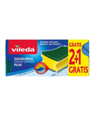 ESTROPAJO SALVAUÑA VILEDA ANTIBACTERIAS P/2+1