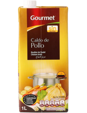 CALDO POLLO LIQUIDO GOURMET S/GLUTEN B/1 L