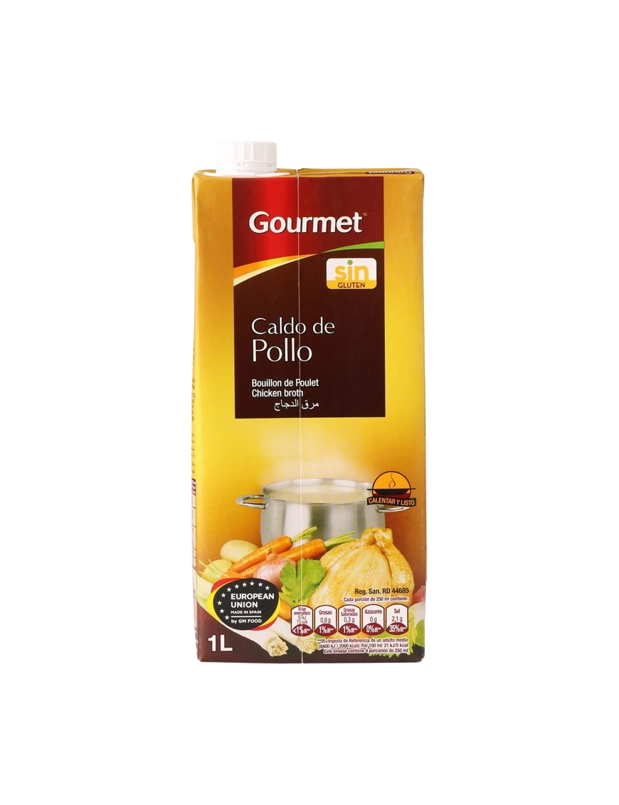 CALDO POLLO LIQUIDO GOURMET S/GLUTEN B/1 L