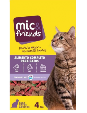 COMIDA GATO MIC&FRIENDS POLLO-BUE-VERDURAS SACO 4K