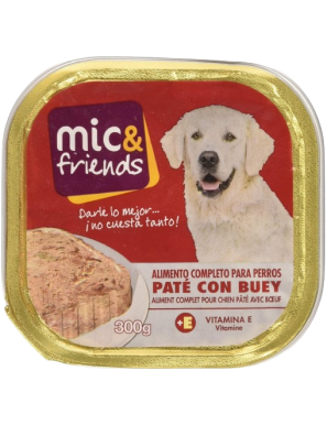 COMIDA PERRO MIC&FRIENDS PATE CON BUEY L/300 GR