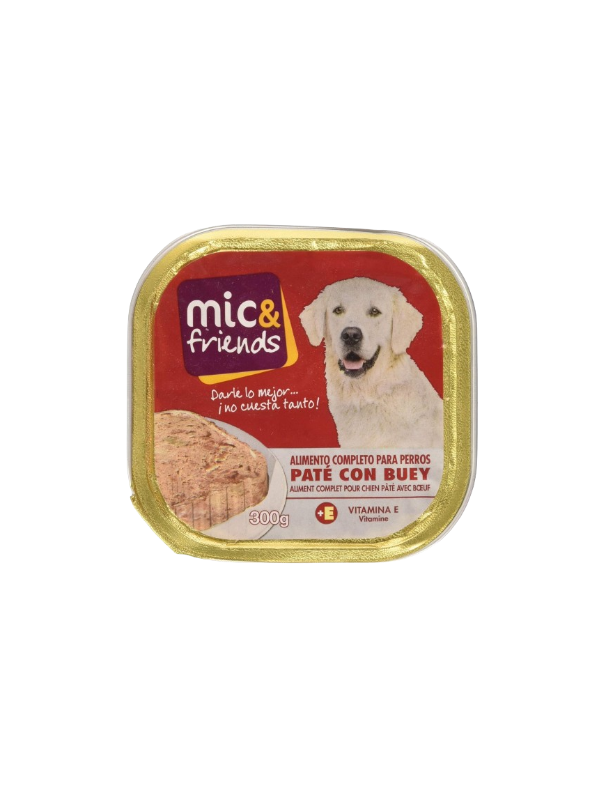 COMIDA PERRO MIC&FRIENDS PATE CON BUEY L/300 GR