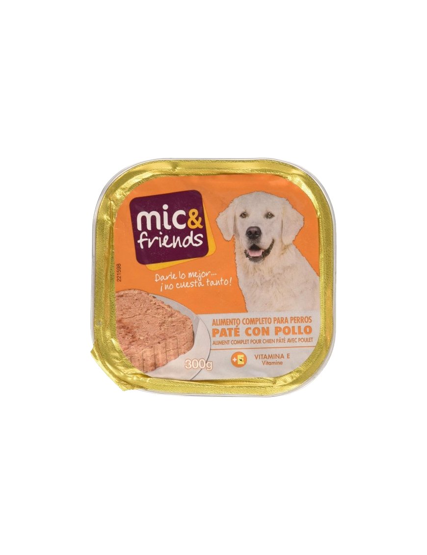 COMIDA PERRO MIC&FRIENDS PATE CON POLLO T/300GR